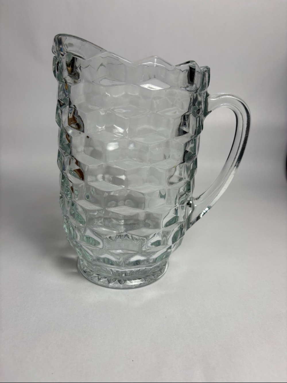 Indiana Glass Clear Textured Honeycomb Water Pitcher